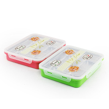 Stainless Steel 4 Compartment Lunch Box Bento Box With Cover lunch box set